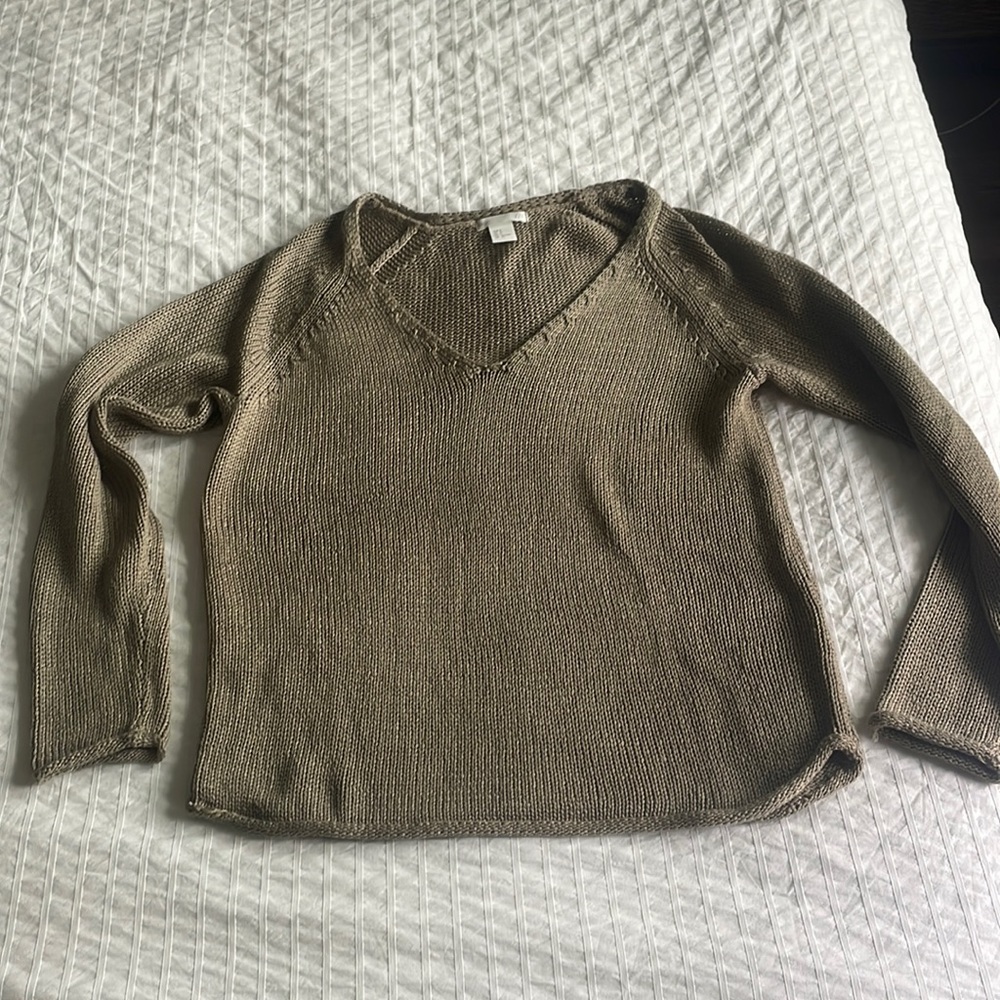 H&M basic knit sweater in dark tan - S